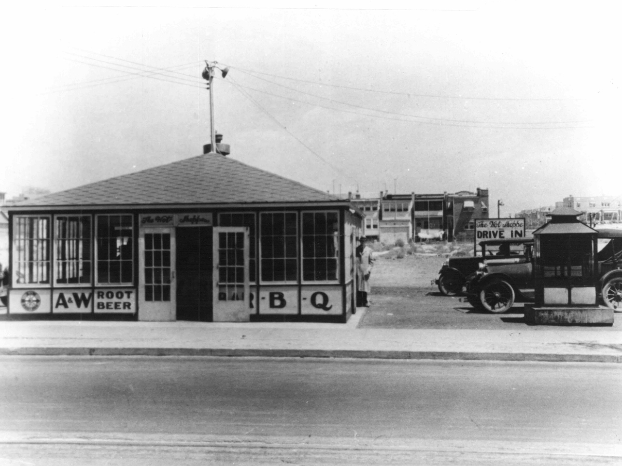 Black and white photo of Marriott 