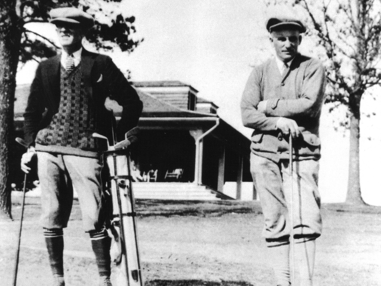 Black and white photo of Roy Allen and Frank Wright