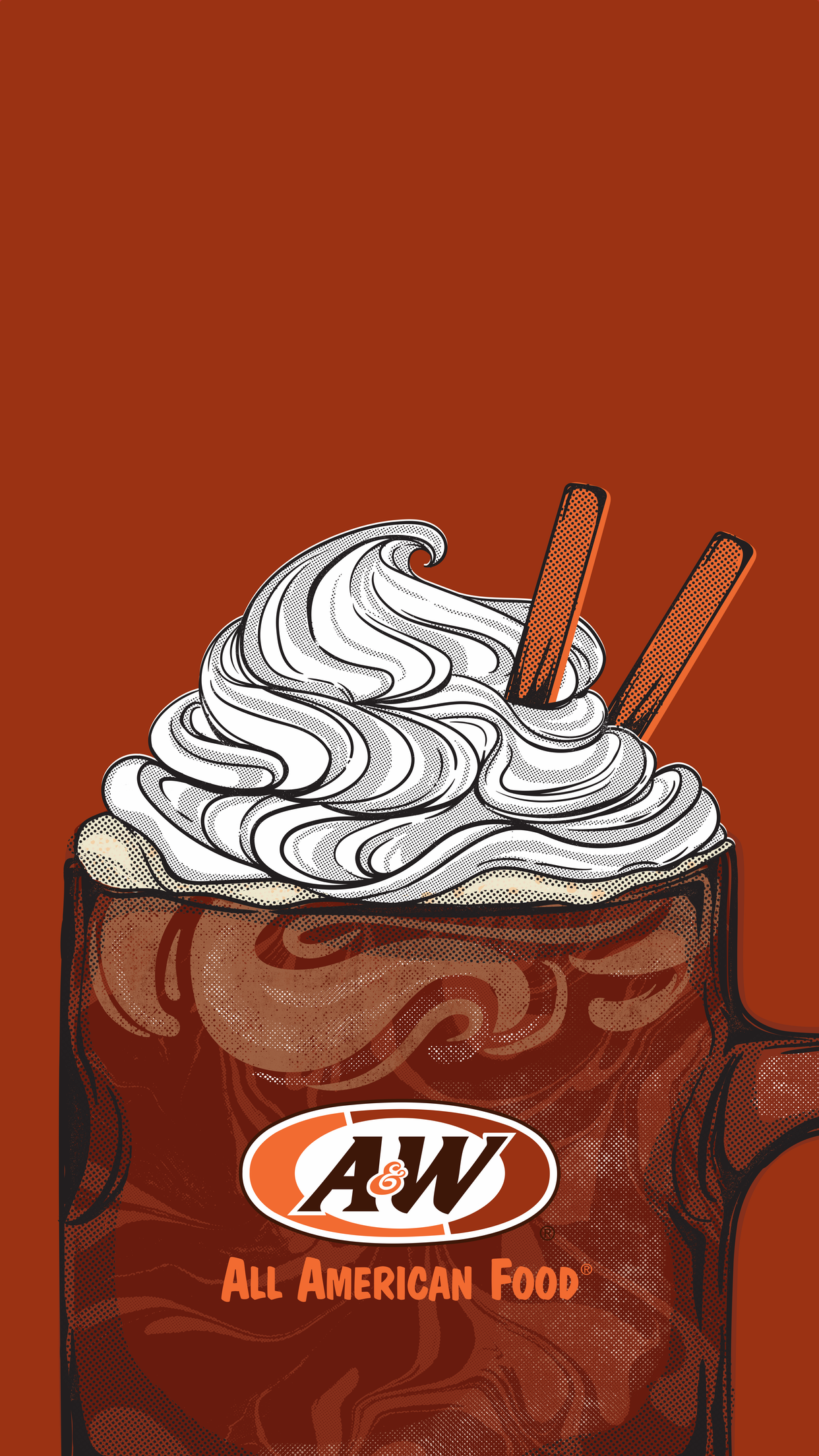 Root Beer Float on brown background