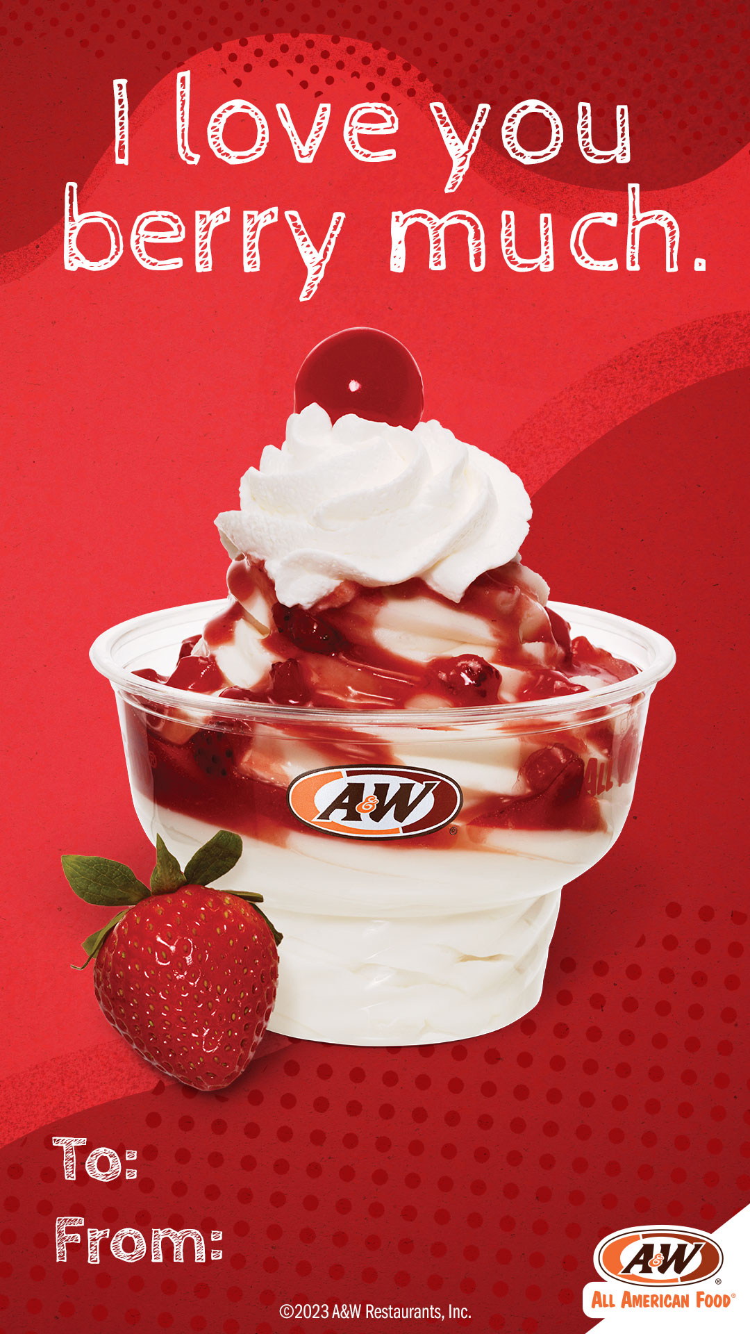 Strawberry Sundae Valentine's Day Card