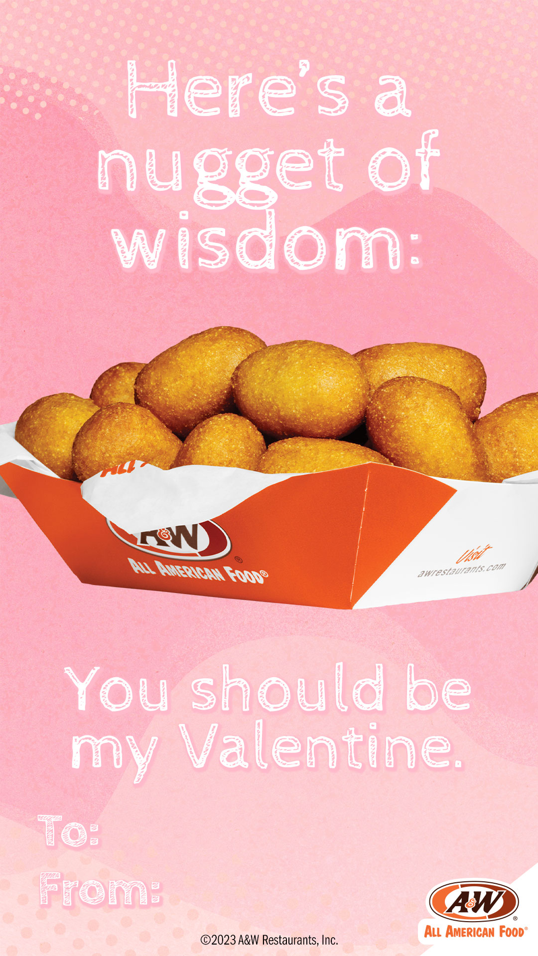 Corn Dog Nuggets Valentine's Day card