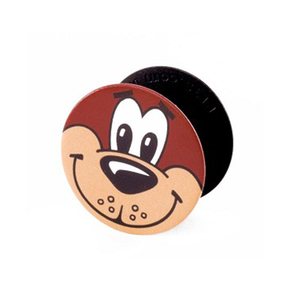 PopSocket PopGrip featuring artwork of Rooty the Great Root Bear's face on the front.