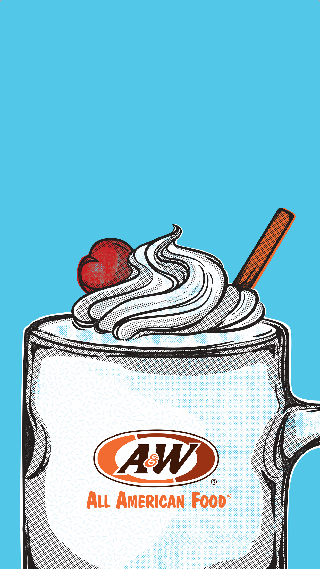 Vanilla shake on blue background